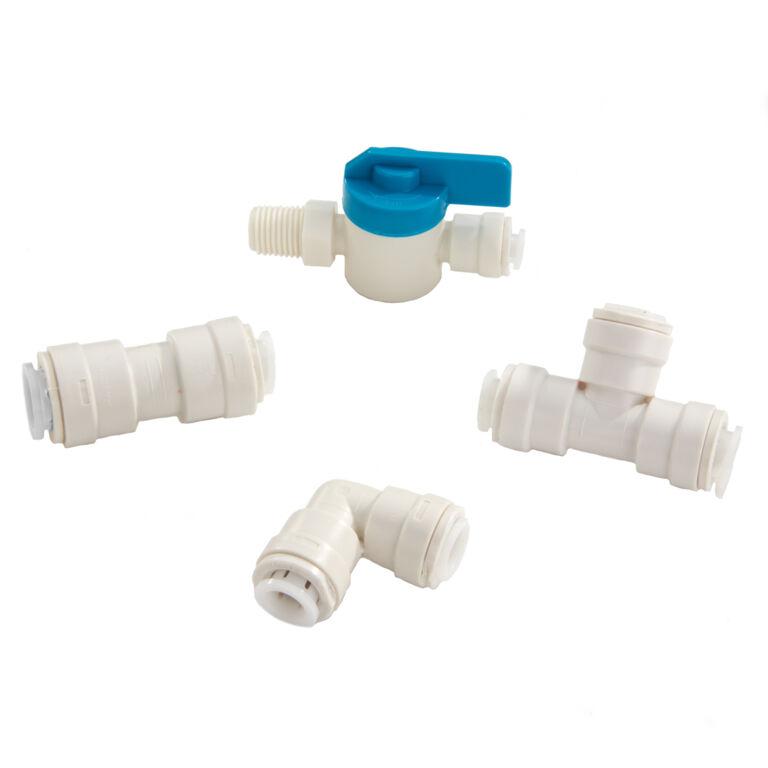 Mini PVC fittings, with shut off valve